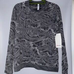 lululemon athletica Black and Gray Patterned Men's Sweater